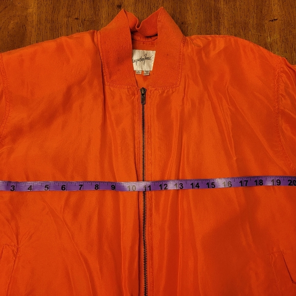 Women's Vintage 100% Silk Jacqueline Ferrar Orange Jacket - Size Small - Picture 5 of 6